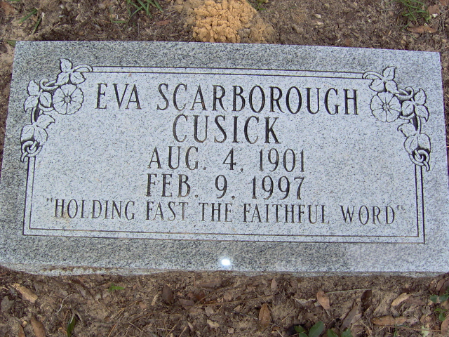 Headstone for Cusick, Eva Scarborough